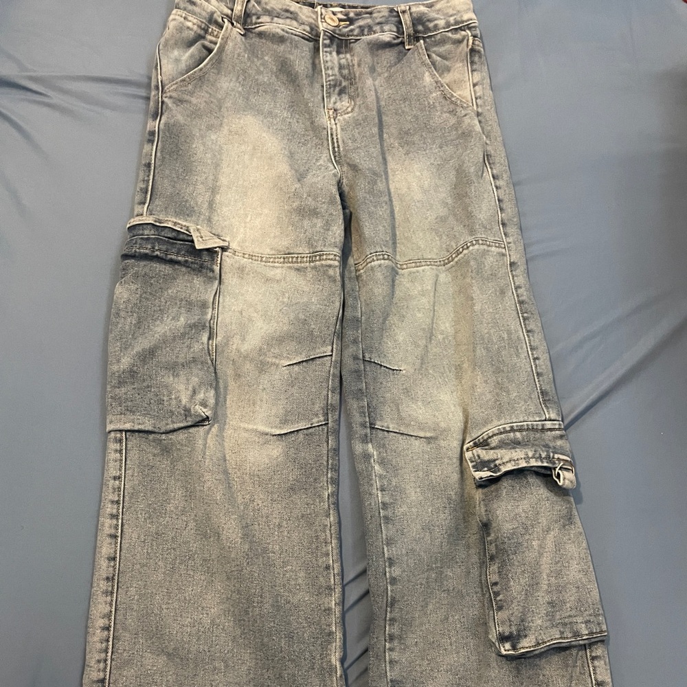 Fashion Nova Light Blue Wide Leg Jeans